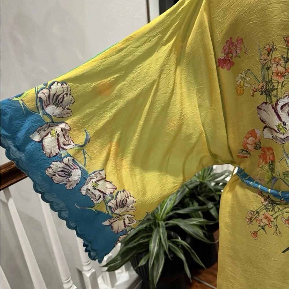 Johnny Was Multicolor Floral Kimono Size L - Picture 6 of 10